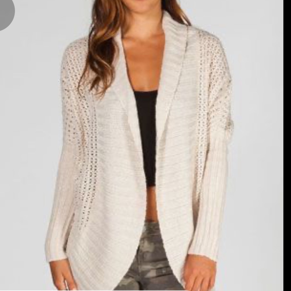 Beige cocoon wrap sweater by razzle dazzle